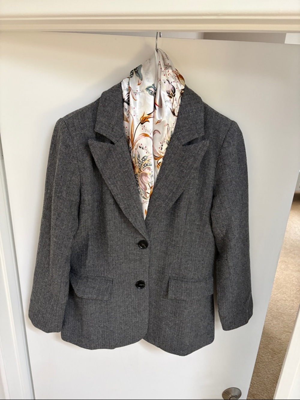 Women’s Wool-Blend Herringbone Blazer